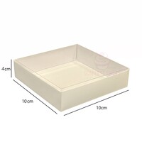 10x10x4cm White Base Clear Lid