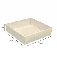 15x15x4cm White Base Clear Lid