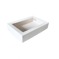 25.5x17.5x5.5cm White Cookie Box Window Lid