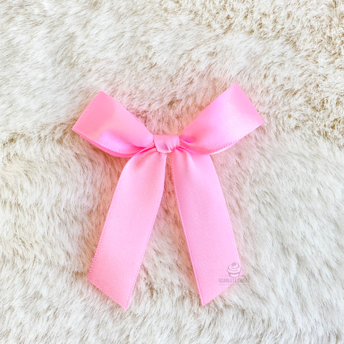 8cm Satin Bow BABY PINK 12 