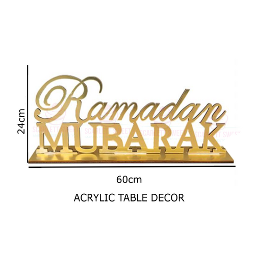 Ramadan Gold Acrylic Plaque Stand 60cm