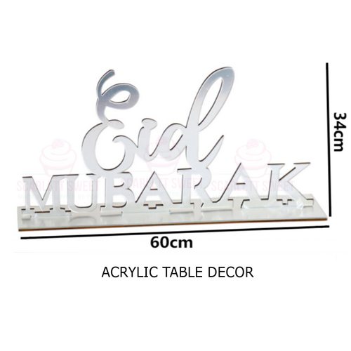 Eid Silver Acrylic Plaque Stand 60cm