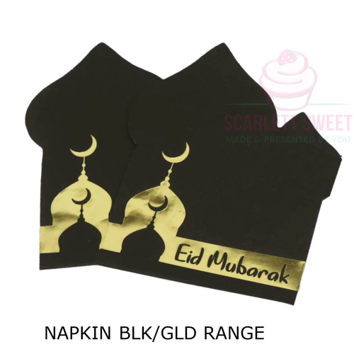 EID Mubarak Black/Gold Napkin 2PLY 144PC