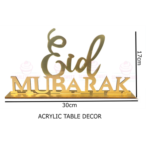 Eid Gold Acrylic Plaque Stand 30cm