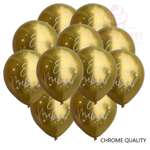 EID Chrome Balloons Gold 12'' 10PC