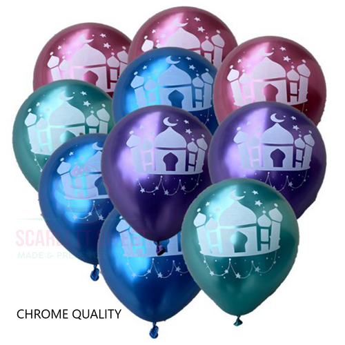 Mixed Colourful Chrome Balloons 12'' 10PC