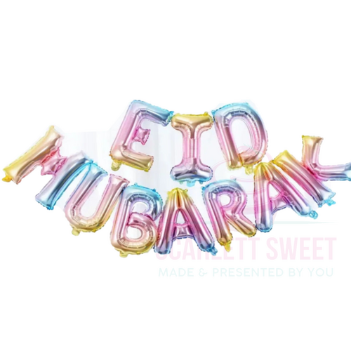 EID Pastel Foil Balloon Banner 10PC