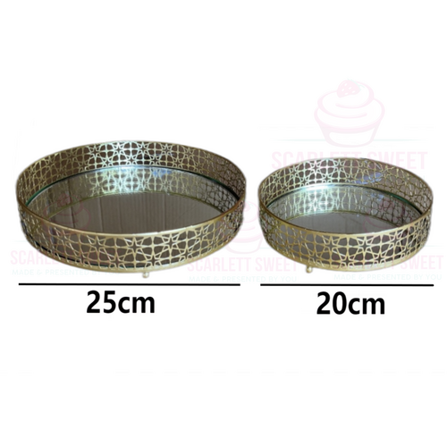 Gold Mirror Tray Star Edge 20/25cm 2PC SET