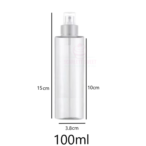 100ml Clear Silver Spray Bottle 10PC