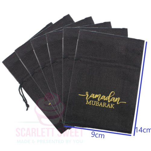 Ramadan Black Gold Hessian Bag 6PC