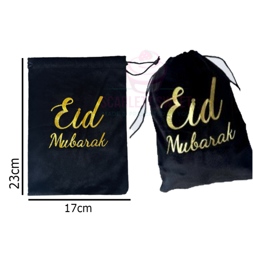 Eid Mubarak Velvet Bag 17x23cm 1PC