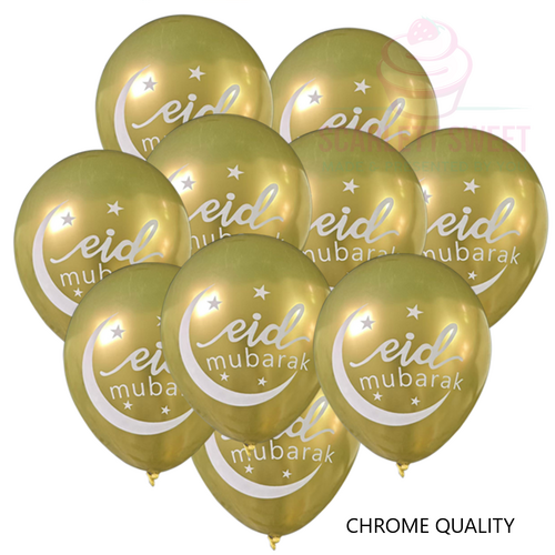 EID Chrome Balloons Gold 12'' 10PC