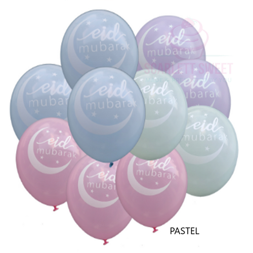 EID Pastel Mixed Balloons 12'' 10PC