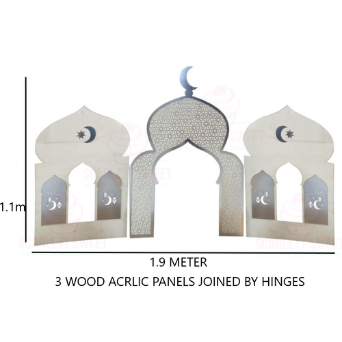 Luxury Masjid Wood & Acrylic SILVER 1.9mx1.1m TALL