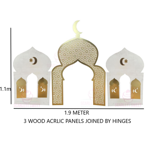 Luxury Masjid Wood & Acrylic GOLD 1.9mx1.1m TALL