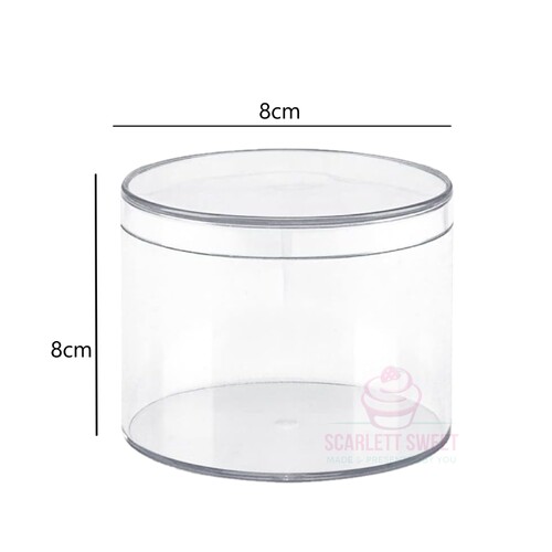 8x8cm Acrylic Round Box 5PC