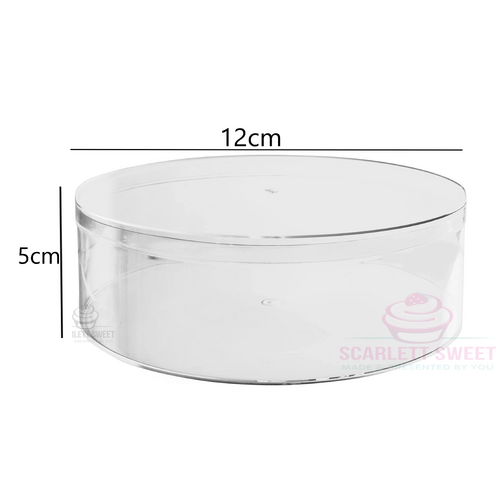 12x5cm Acrylic Round Box 6PC