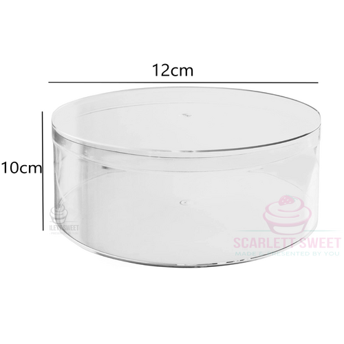 12x10cm Acrylic Round Box 6PC