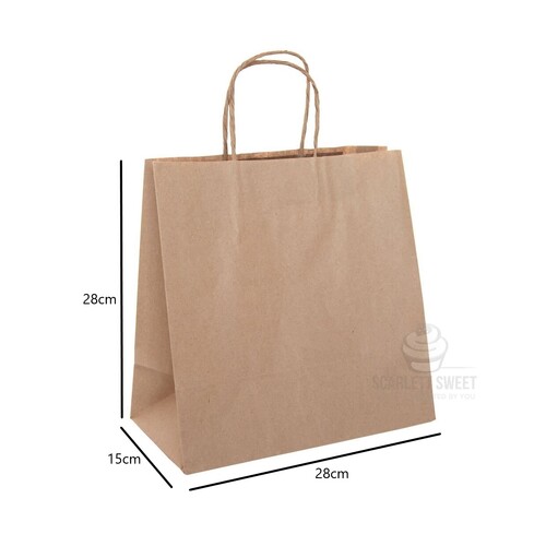 28x28x15cm Kraft Brown Bag