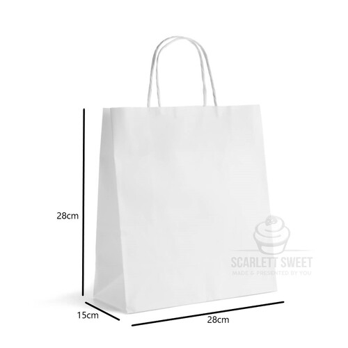 28x28x15cm Kraft White Bag