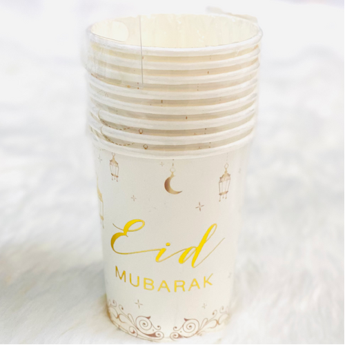 EID Mubarak White/Gold Cup 9oz 192PC