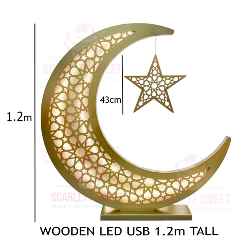 Luxury LED Moon Crescent with Star (USB) 1.2m TALL