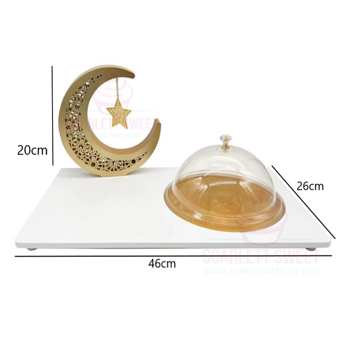 Luxury Platter with Dome Lid and Crescent 46cm